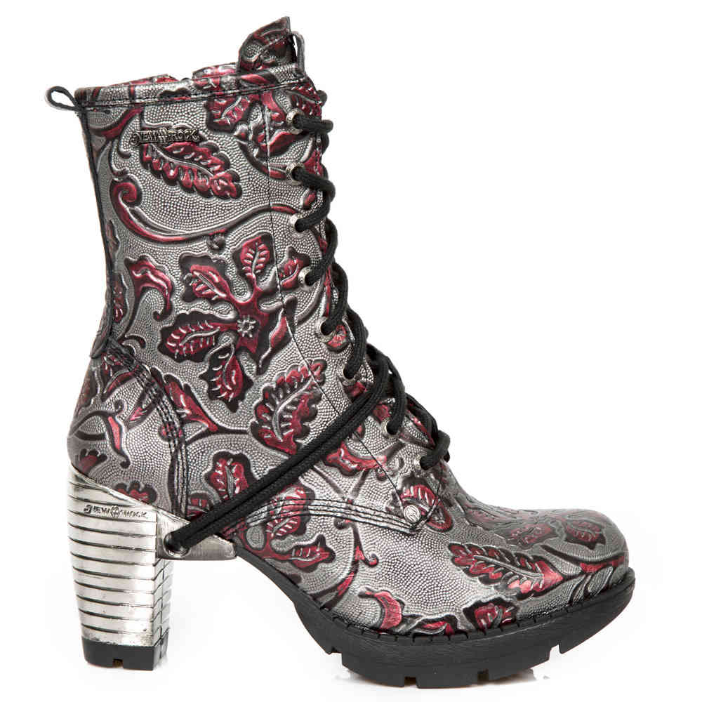 New Rock - MTR001S6 Stiefeletten - Silberfarben/Rot